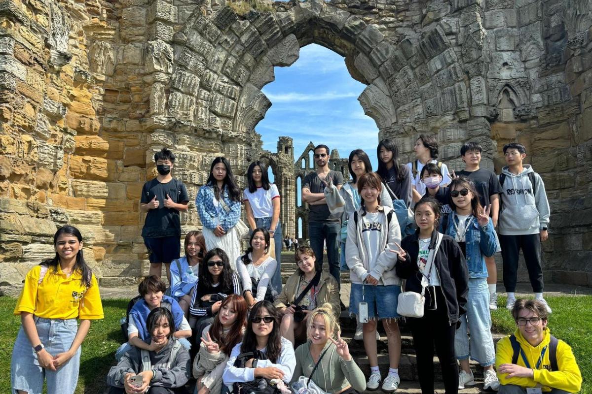 group of junior student in a tour